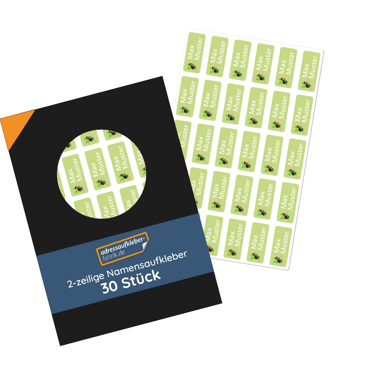 Kleine Namensaufkleber 2-zeilig für Kinder (30 Stück 30x13 mm) - adressaufkleber-fabrik.de