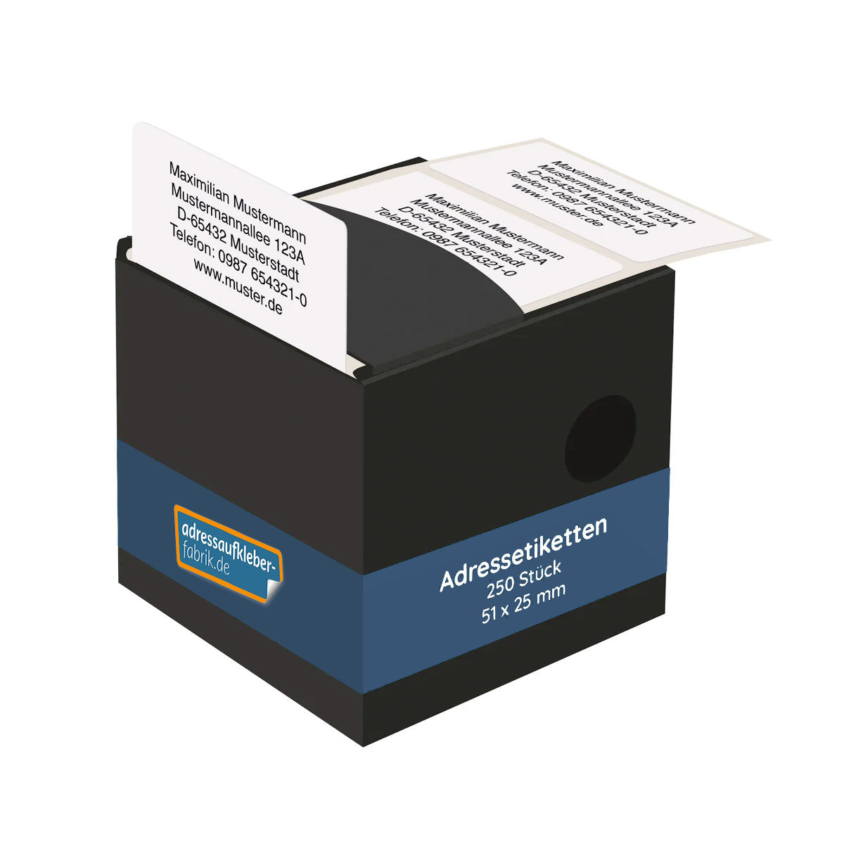 Adressaufkleber 51x25 mm – 250 Stück auf Rolle, selbstklebende Etiketten