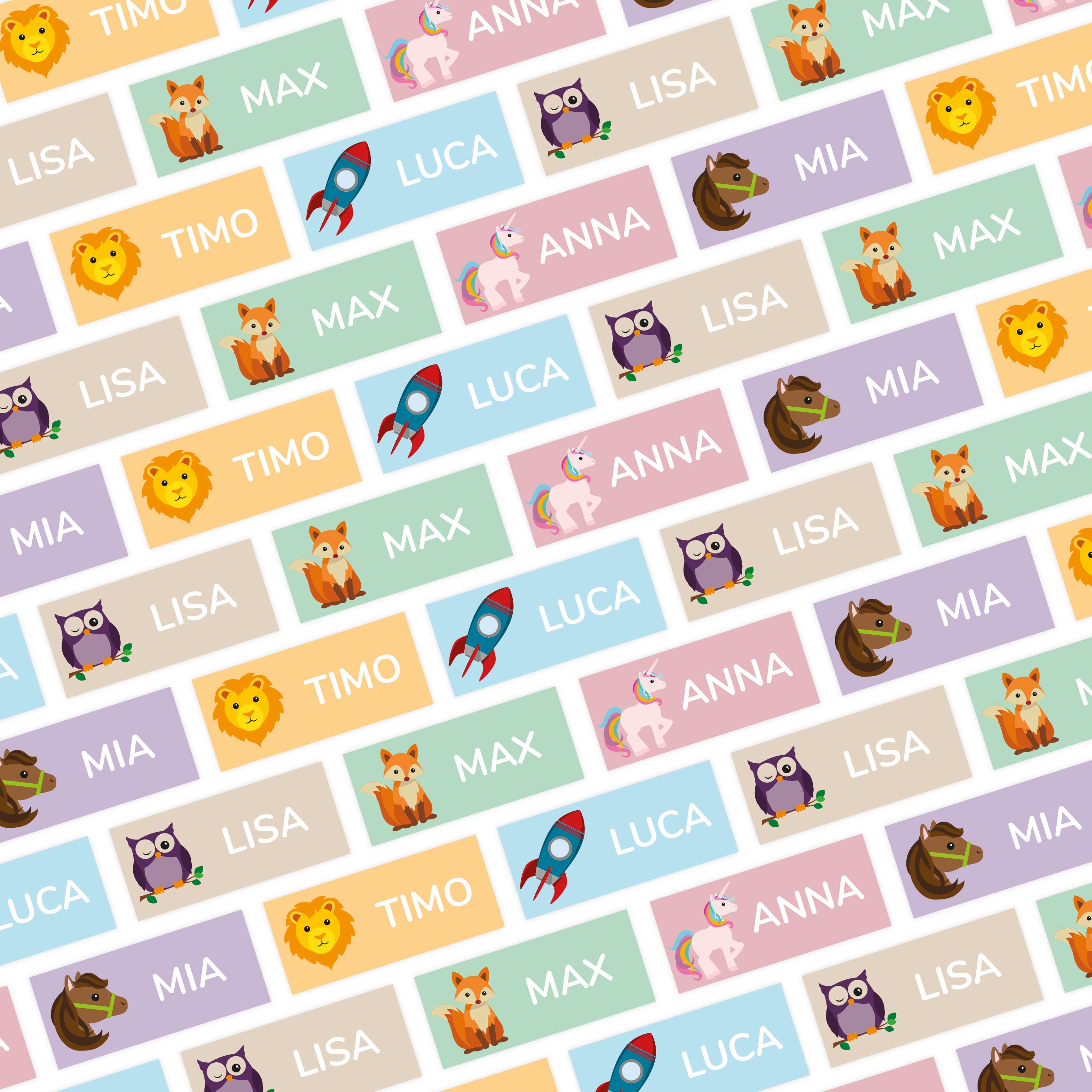Kleine Namensaufkleber 2-zeilig für Kinder (30 Stück 30x13 mm) - adressaufkleber-fabrik.de