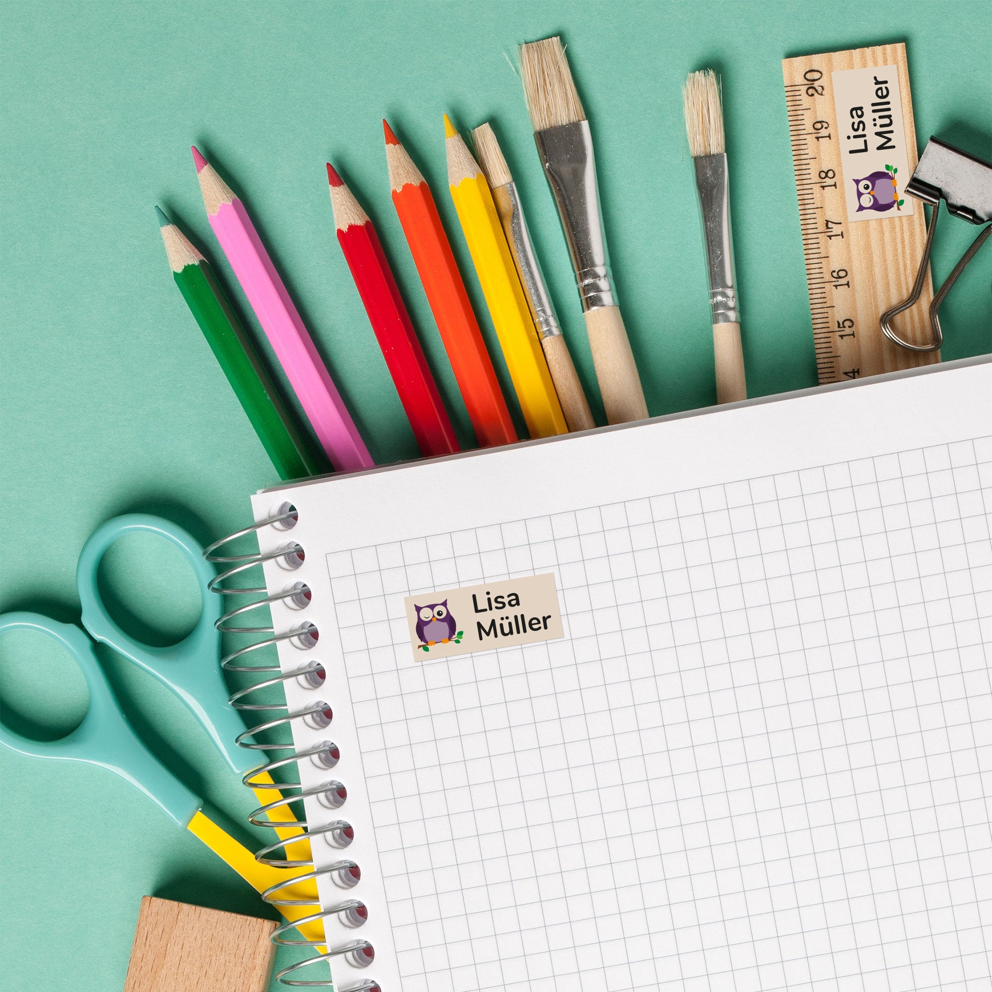 Kleine Namensaufkleber 2-zeilig für Kinder (30 Stück 30x13 mm) - adressaufkleber-fabrik.de