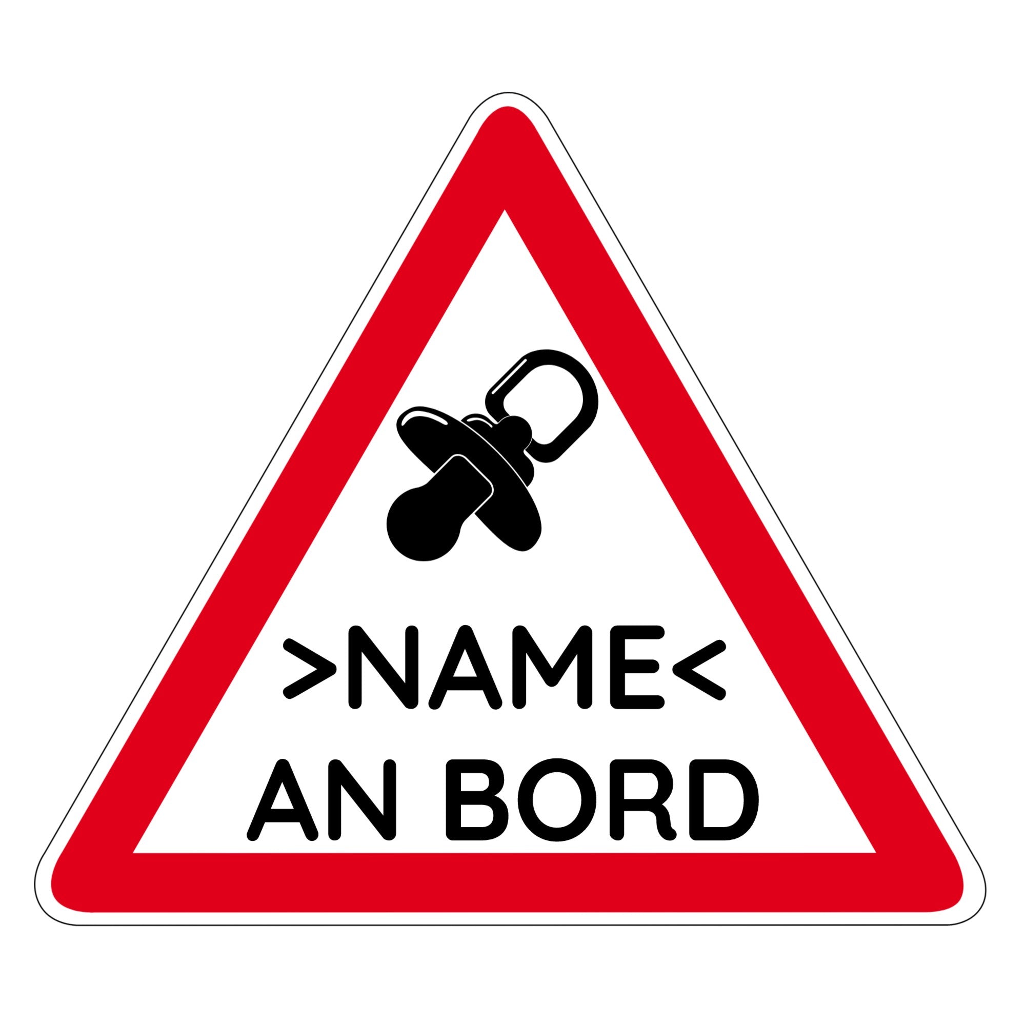 Personalisierbarer Autoaufkleber <NAME> AN BORD 4 Stück (2x 120mm / 2x45 mm) - adressaufkleber-fabrik.de