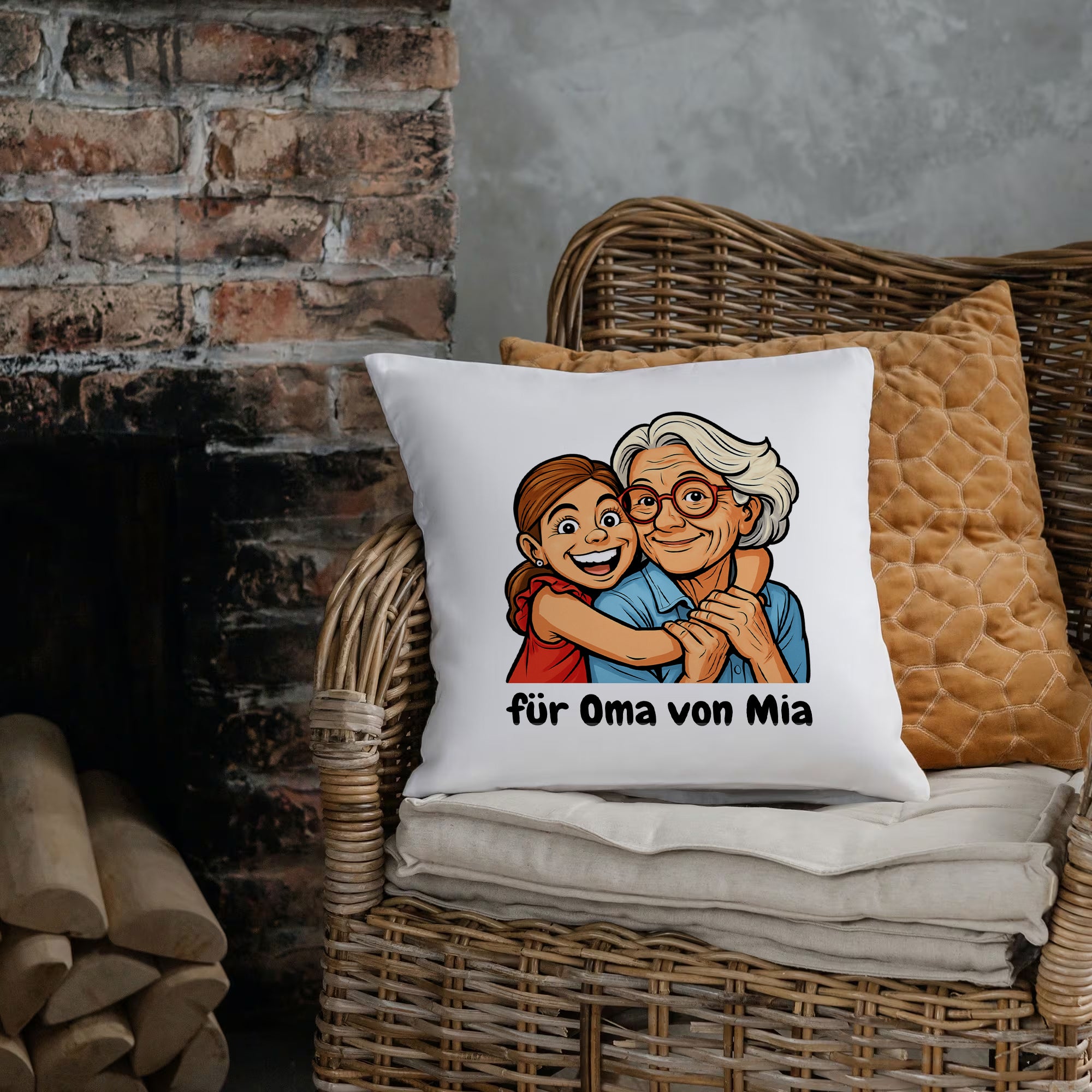 Kissenbezug mit Karikatur & Individualisierung