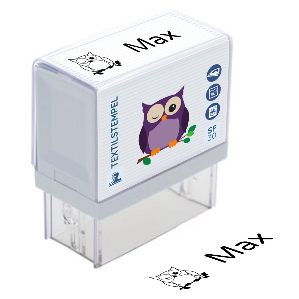Textilstempel für Kinder 47x18 mm - adressaufkleber-fabrik.de