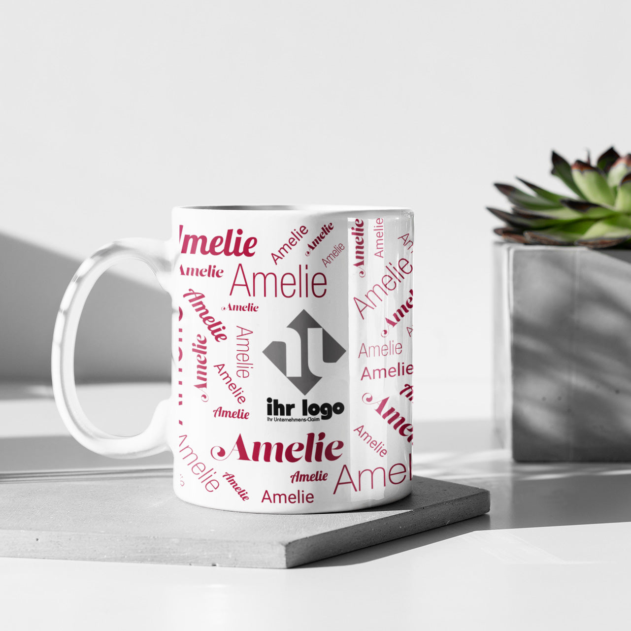 Keramiktasse mit Namen & Firmenlogo - adressaufkleber-fabrik.de