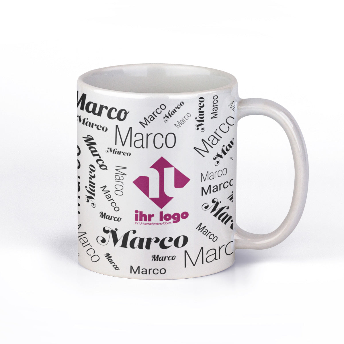 Keramiktasse mit Namen & Firmenlogo - adressaufkleber-fabrik.de