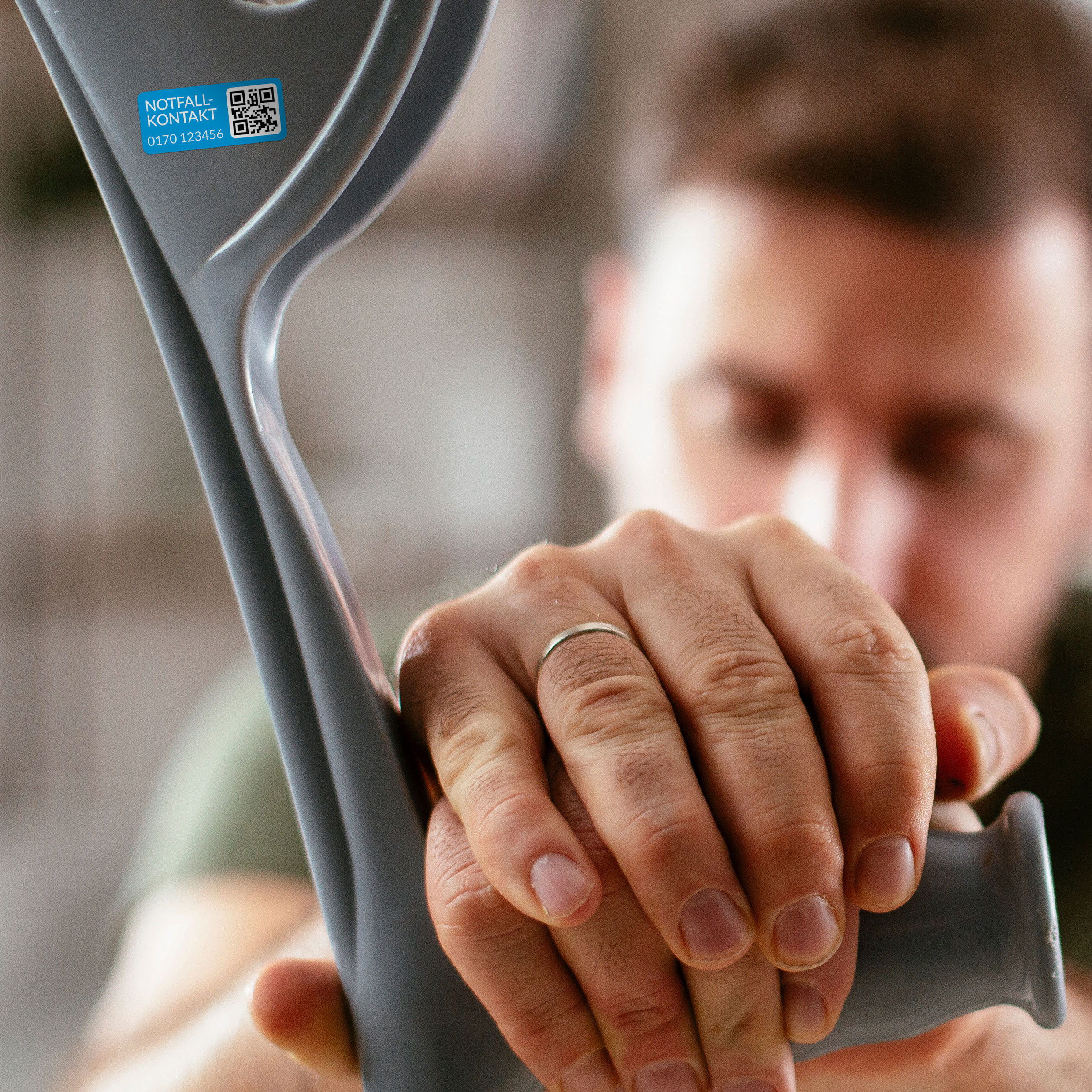 Notfallkontakt-Aufkleberset mit Name, Telefonnummer & Adresse, stark haftend, 60x13 + 30x13 mm