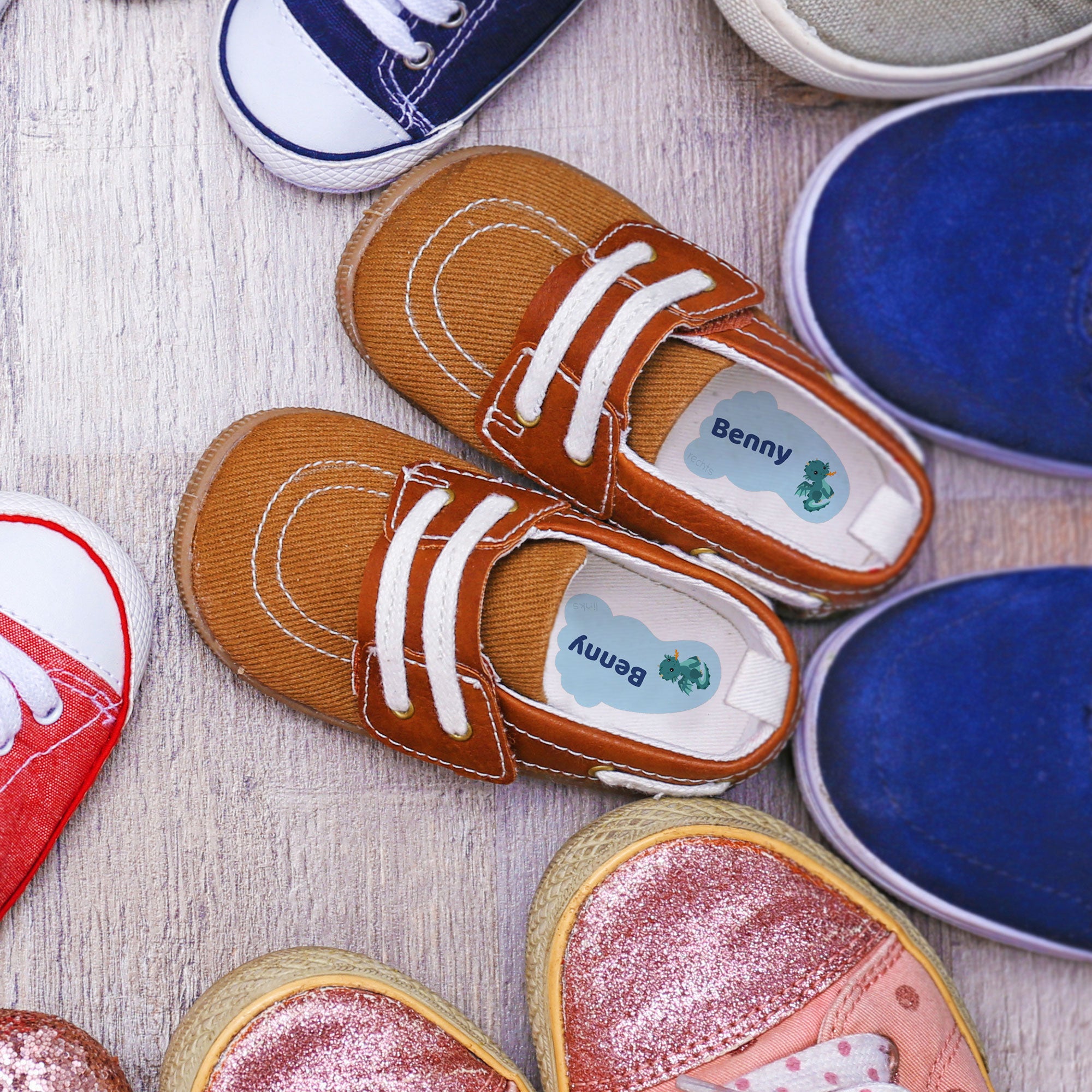 Personalisierte Schuh-Etiketten (12 Paar / 24 Aufkleber 35x23 mm) - adressaufkleber-fabrik.de