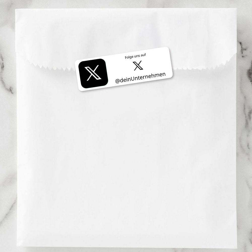 Social-Media Aufkleber X individuell - Set (2 Bögen / 72 Stück 60x20 mm)