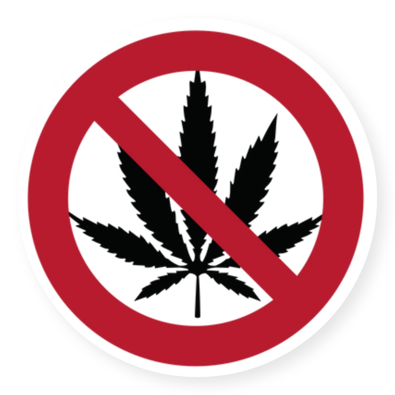 Cannabis Schild Alu-Verbund 10 cm / Verboten - adressaufkleber-fabrik.de
