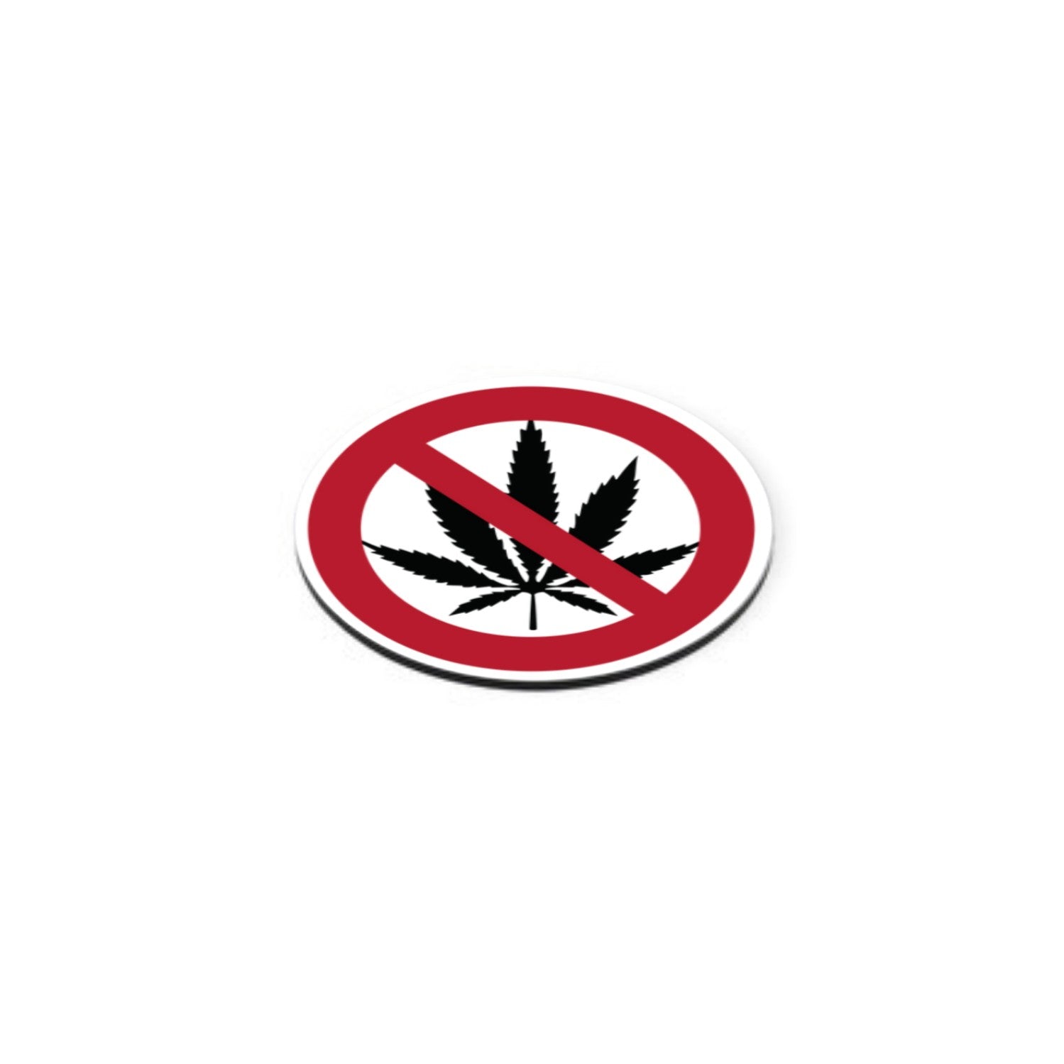 Cannabis Schild Alu-Verbund 10 cm / Verboten - adressaufkleber-fabrik.de