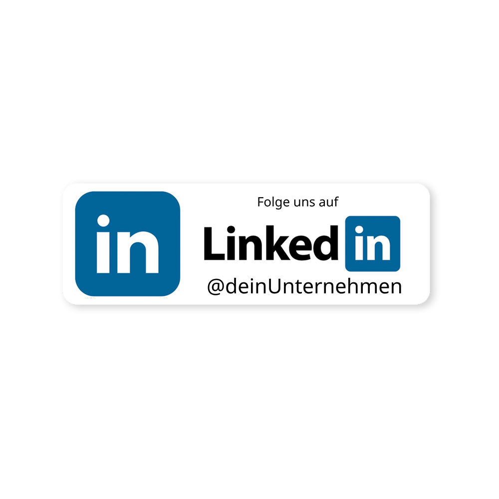 Social-Media Aufkleber LinkedIn individuell - Set (2 Bögen / 72 Stück 60x20 mm)