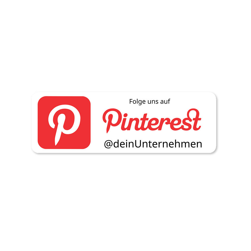 Social-Media Aufkleber Pinterest individuell - Set (2 Bögen / 72 Stück 60x20 mm)