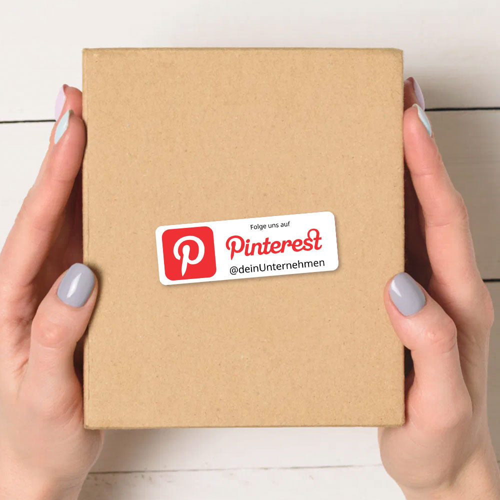 Social-Media Aufkleber Pinterest individuell - Set (2 Bögen / 72 Stück 60x20 mm)