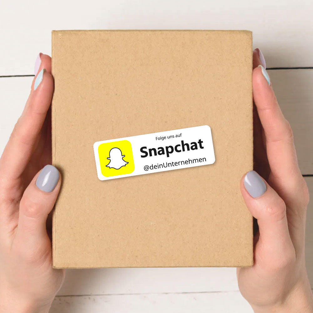 Social-Media Aufkleber Snapchat individuell - Set (2 Bögen / 72 Stück 60x20 mm)