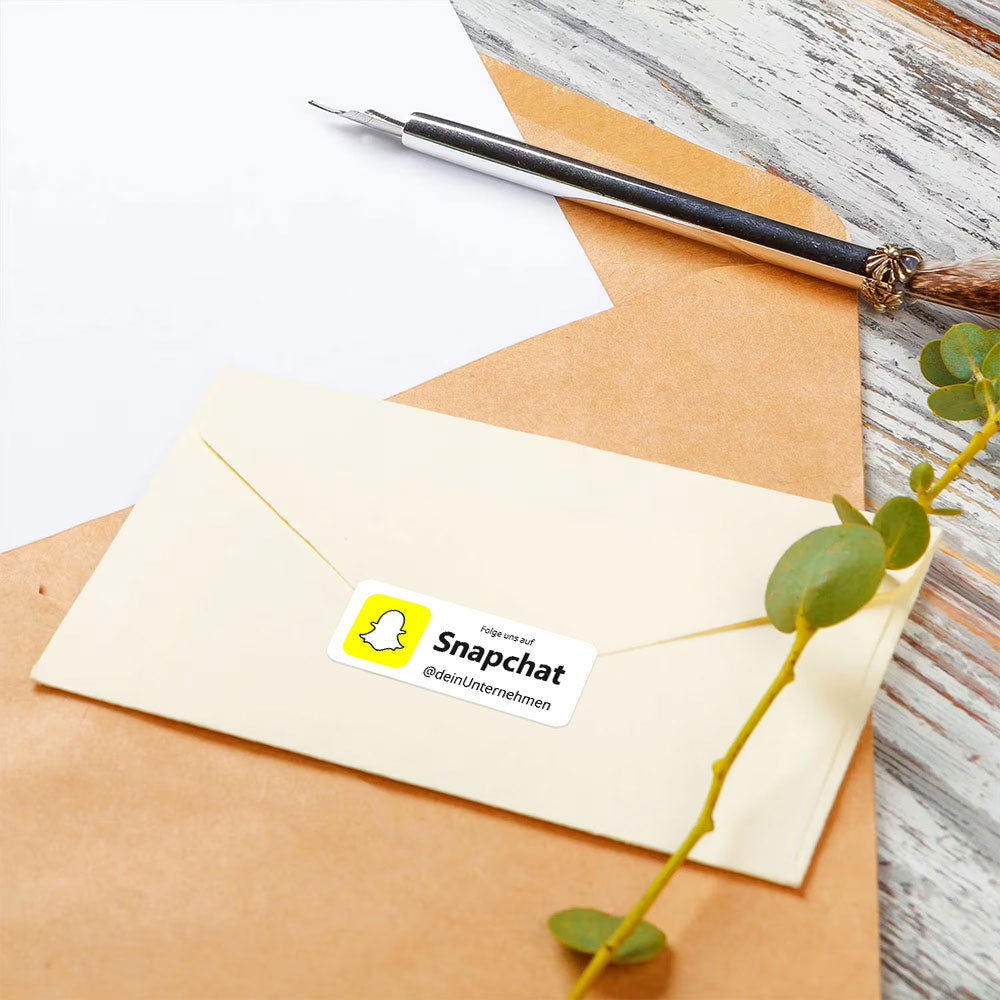Social-Media Aufkleber Snapchat individuell - Set (2 Bögen / 72 Stück 60x20 mm)