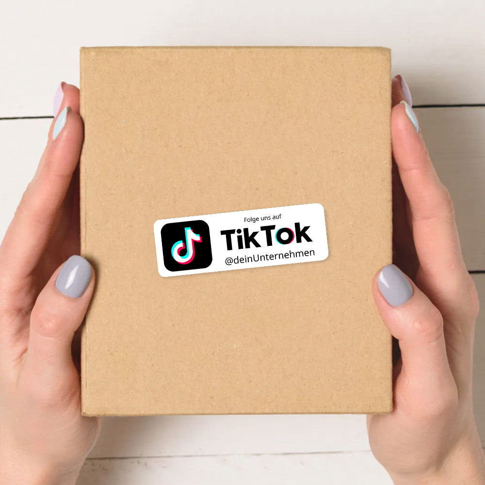 Social-Media Aufkleber TikTok individuell - Set (2 Bögen / 72 Stück 60x20 mm)