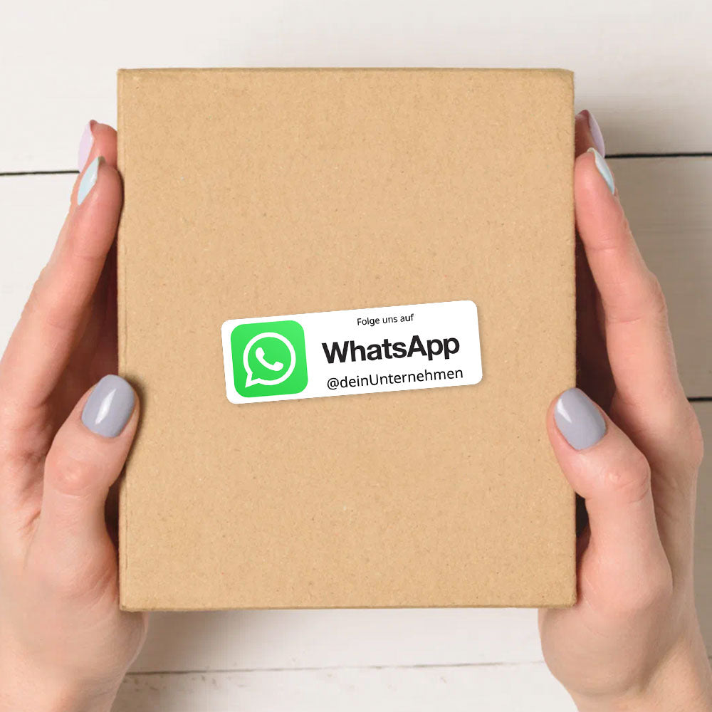 Social-Media Aufkleber WhatsApp individuell - Set (2 Bögen / 72 Stück 60x20 mm)