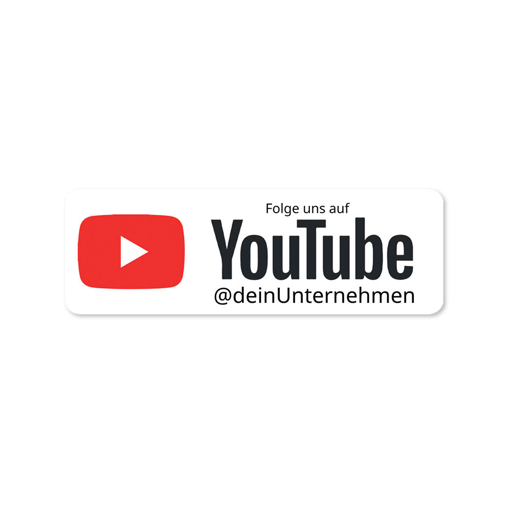 Social-Media Aufkleber YouTube individuell - Set (2 Bögen / 72 Stück 60x20 mm)