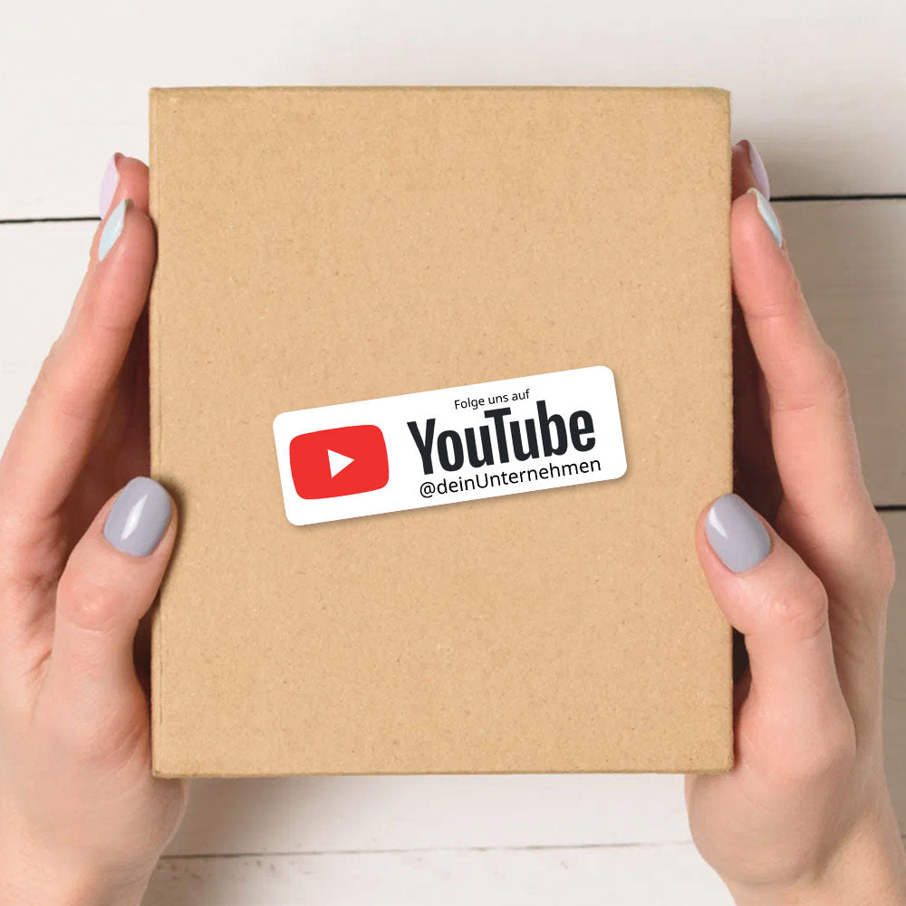 Social-Media Aufkleber YouTube individuell - Set (2 Bögen / 72 Stück 60x20 mm)