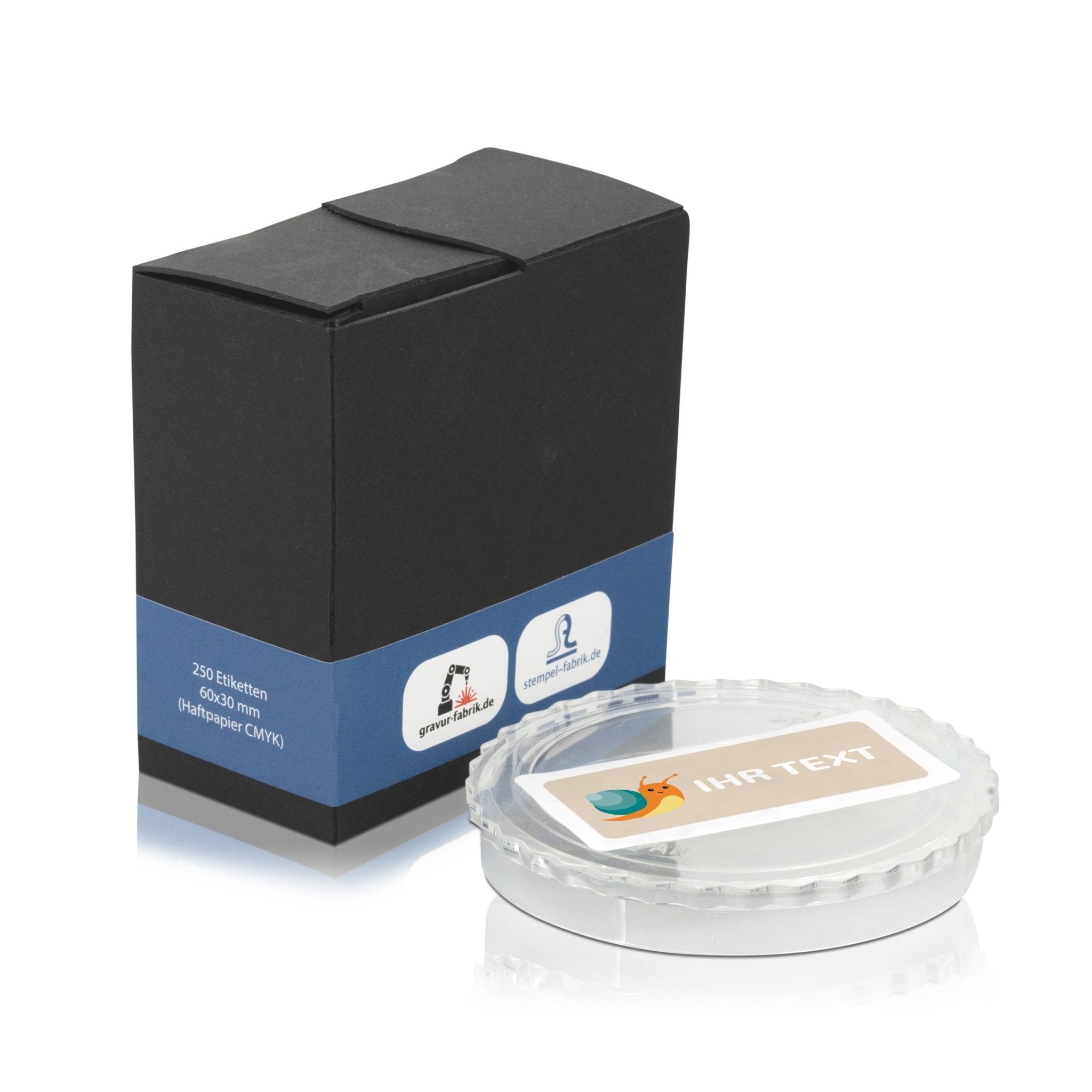 Aufkleber im Spenderkarton Motiv "Schnecke" 60x30 mm - adressaufkleber-fabrik.de