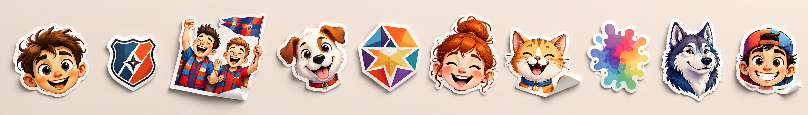 Sticker individuell bedruckt - Logo, Karikatur und Illustration als konturgeschnittene Aufkleber