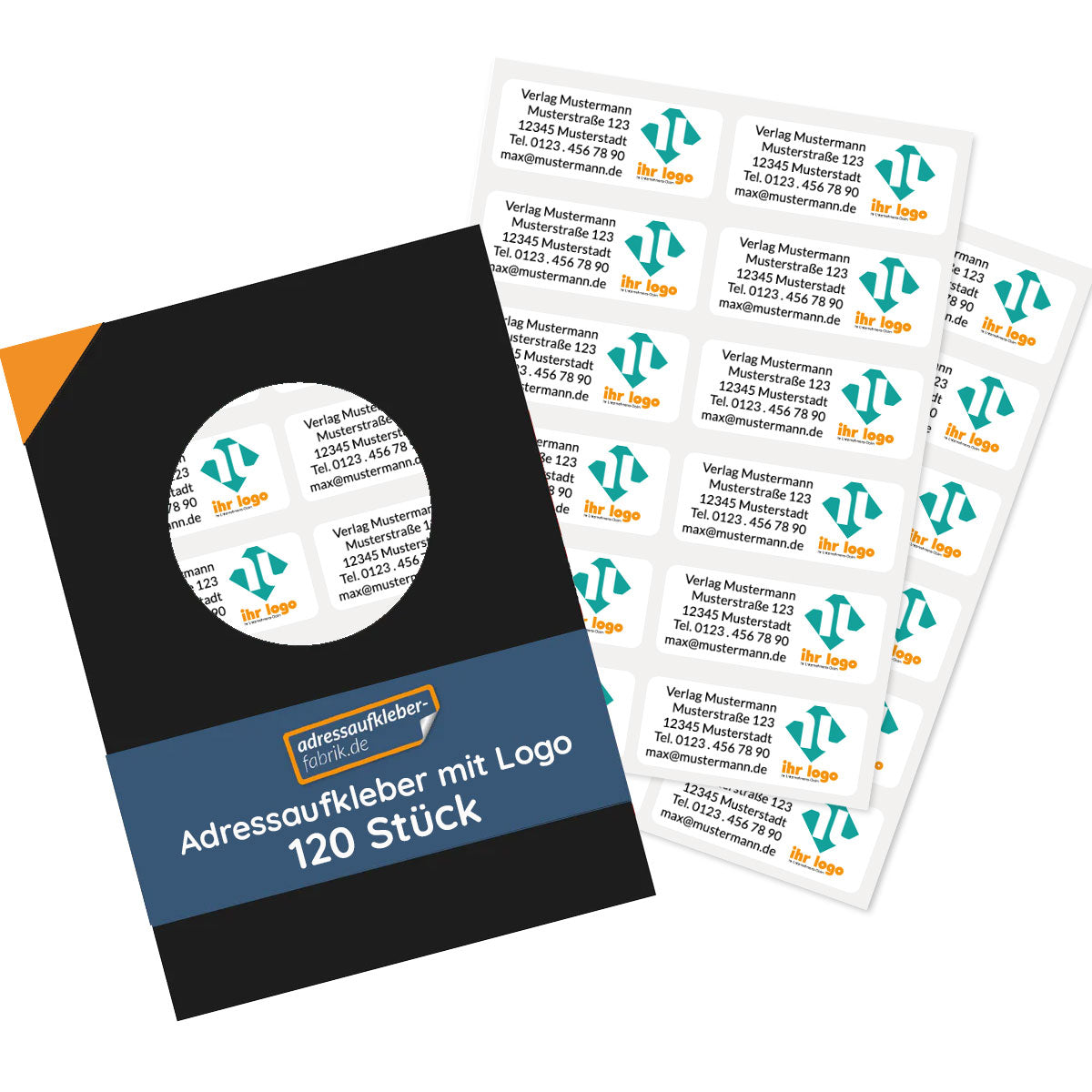 Individuelle Adressaufkleber 50x20 mm mit Logo
