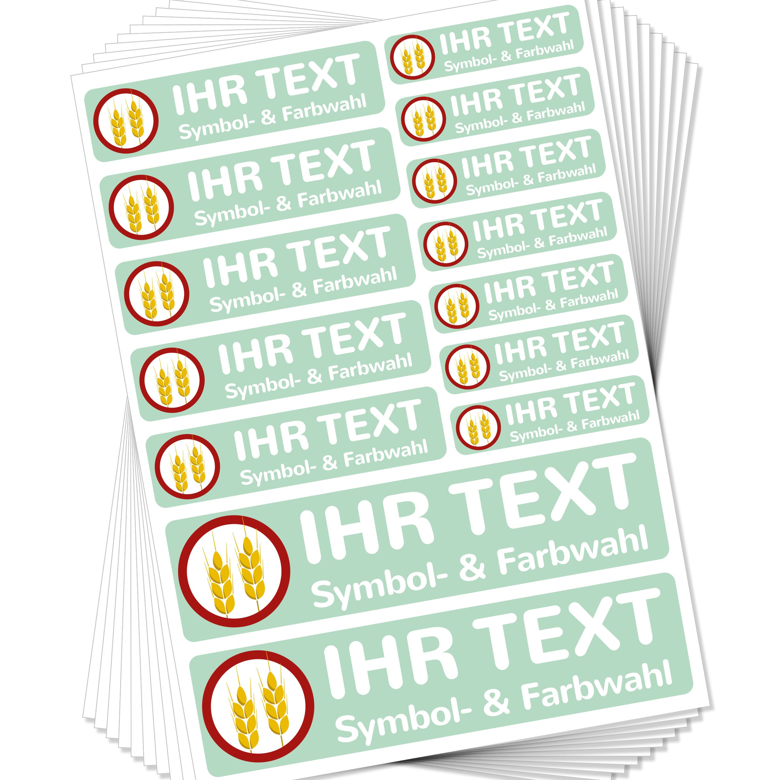 Namensaufkleber für Kinder "verschiedene Allergie & Unverträglichkeiten" (140 Aufkleber)