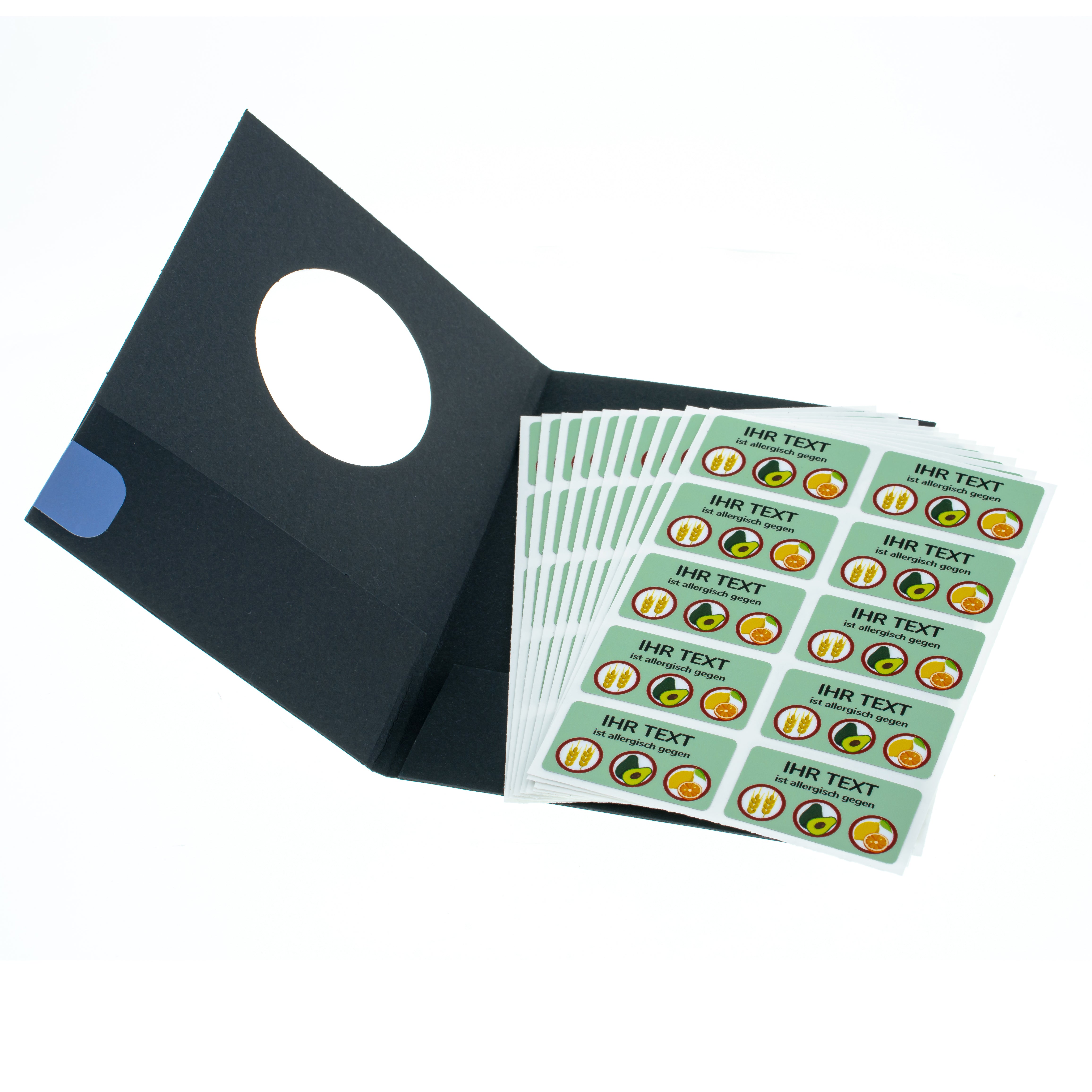 Aufkleber "Allergien & Unverträglichkeiten" inkl. Individualisierung (100 Stück - 47x26 mm)