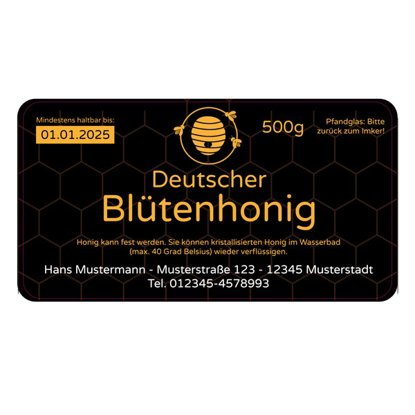 100 Etiketten/Aufkleber – 'Für Ein Glas Honig Sind Meine Bienen...' – Imker Geschenk