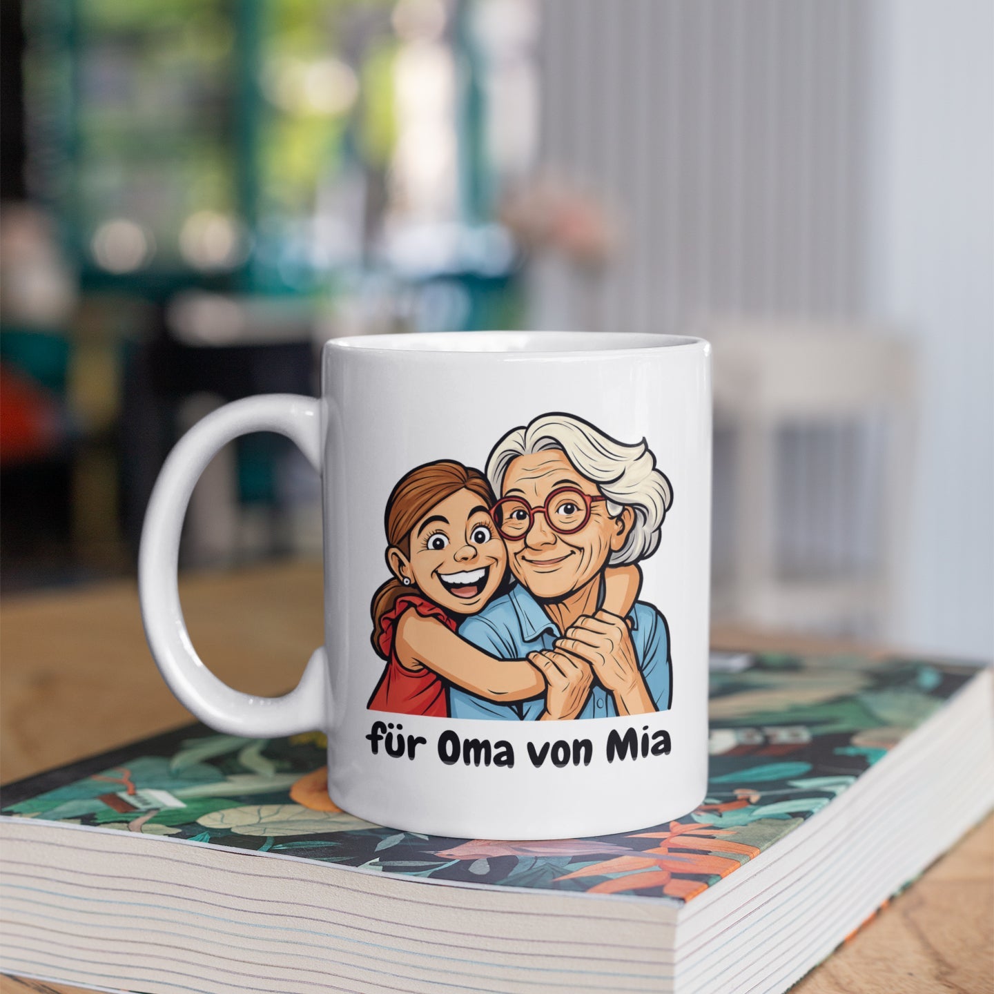 Personalisierte Keramiktasse mit Namen & Karikatur – Individuell bedruckte Tasse als Geschenkidee