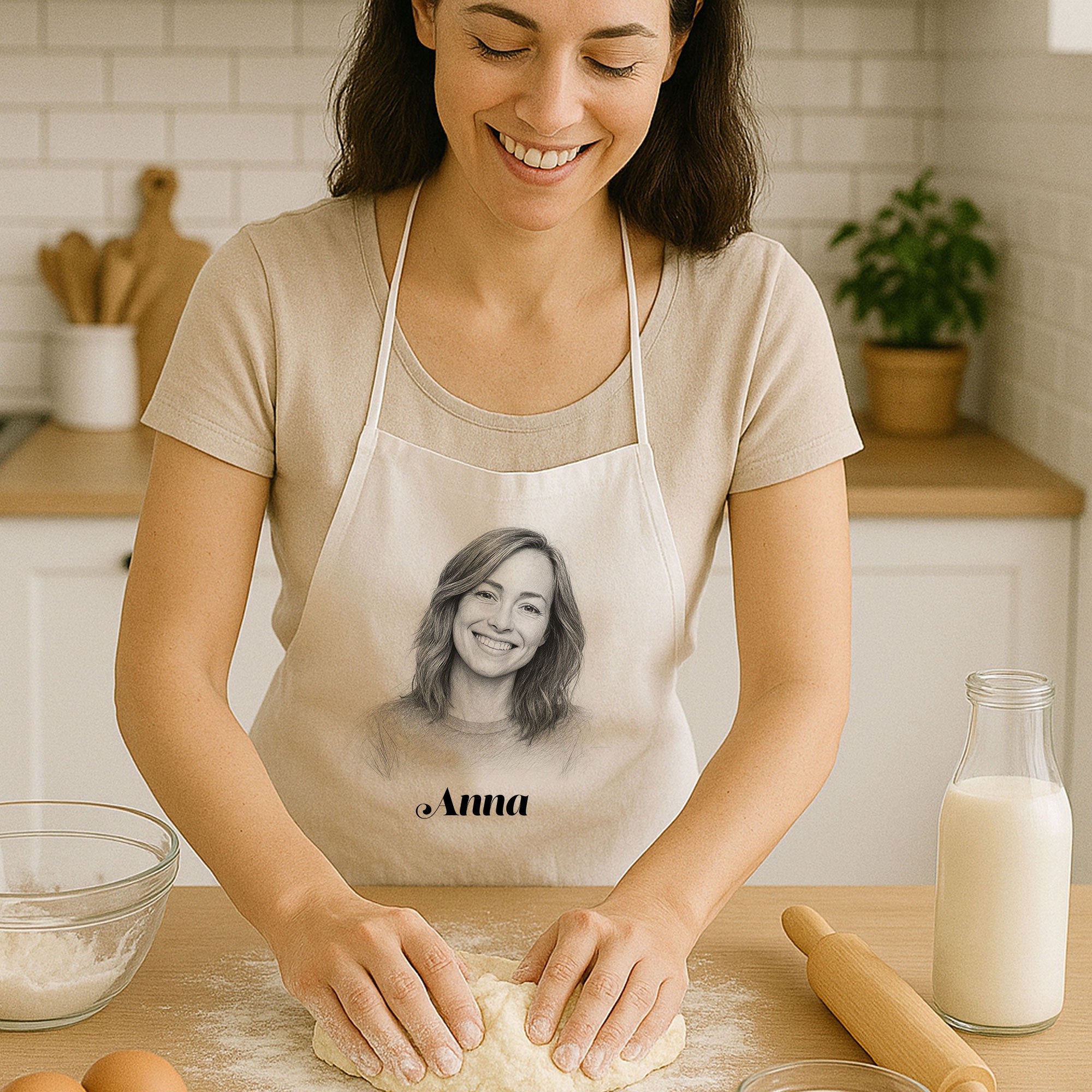 Personalisierte Schürze mit Namen & Karikatur