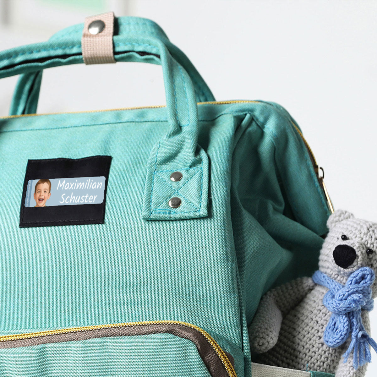 Namensaufkleber Kinder mit Foto | 160er Set mit KI-Portrait