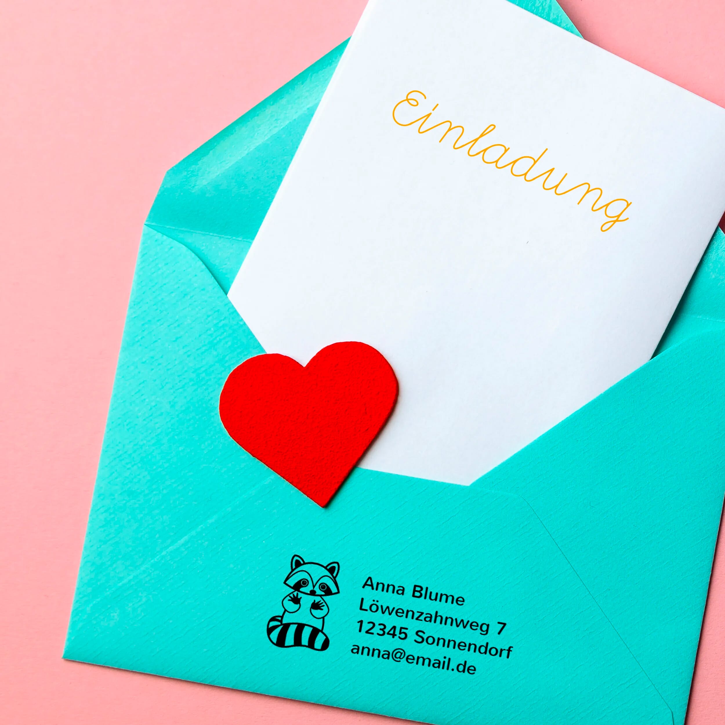 Kinderstempel 5 Zeilen mit Motiv / Namensstempel & Adressstempel (47 x18 mm) - adressaufkleber-fabrik.de