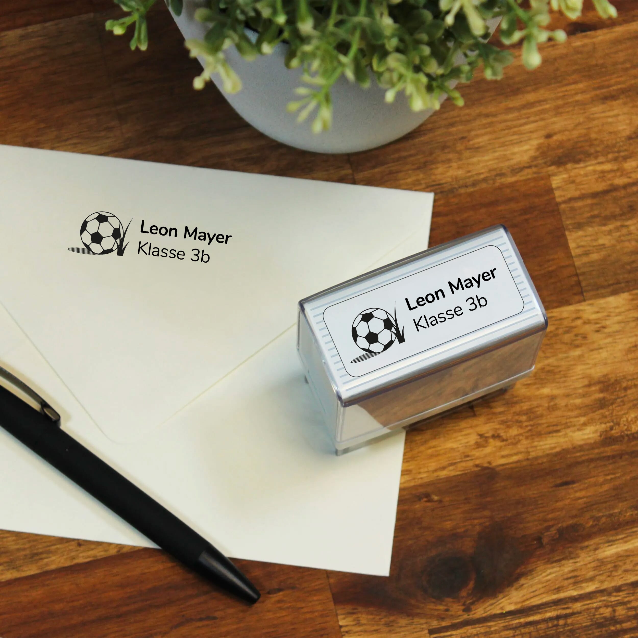 Kinderstempel 5 Zeilen mit Motiv / Namensstempel & Adressstempel (47 x18 mm) - adressaufkleber-fabrik.de