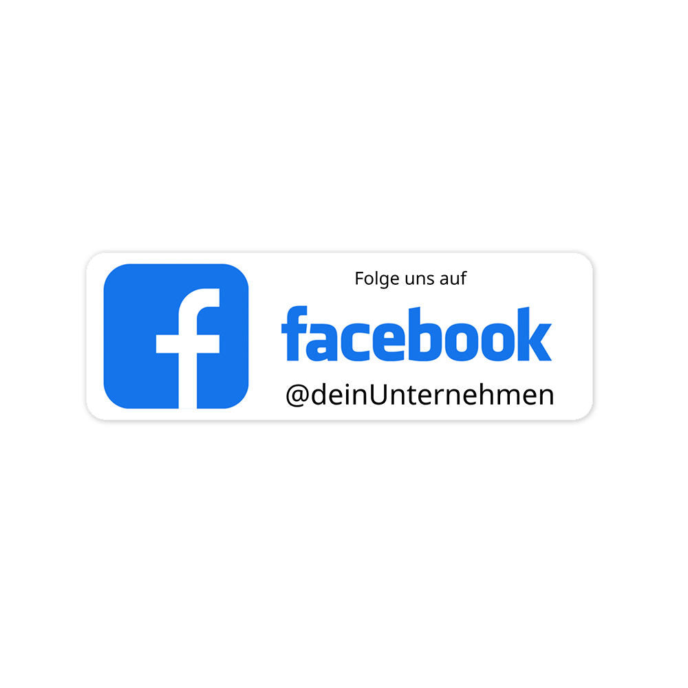 Social-Media Aufkleber Facebook individuell - Set (2 Bögen / 72 Stück 60x20 mm)