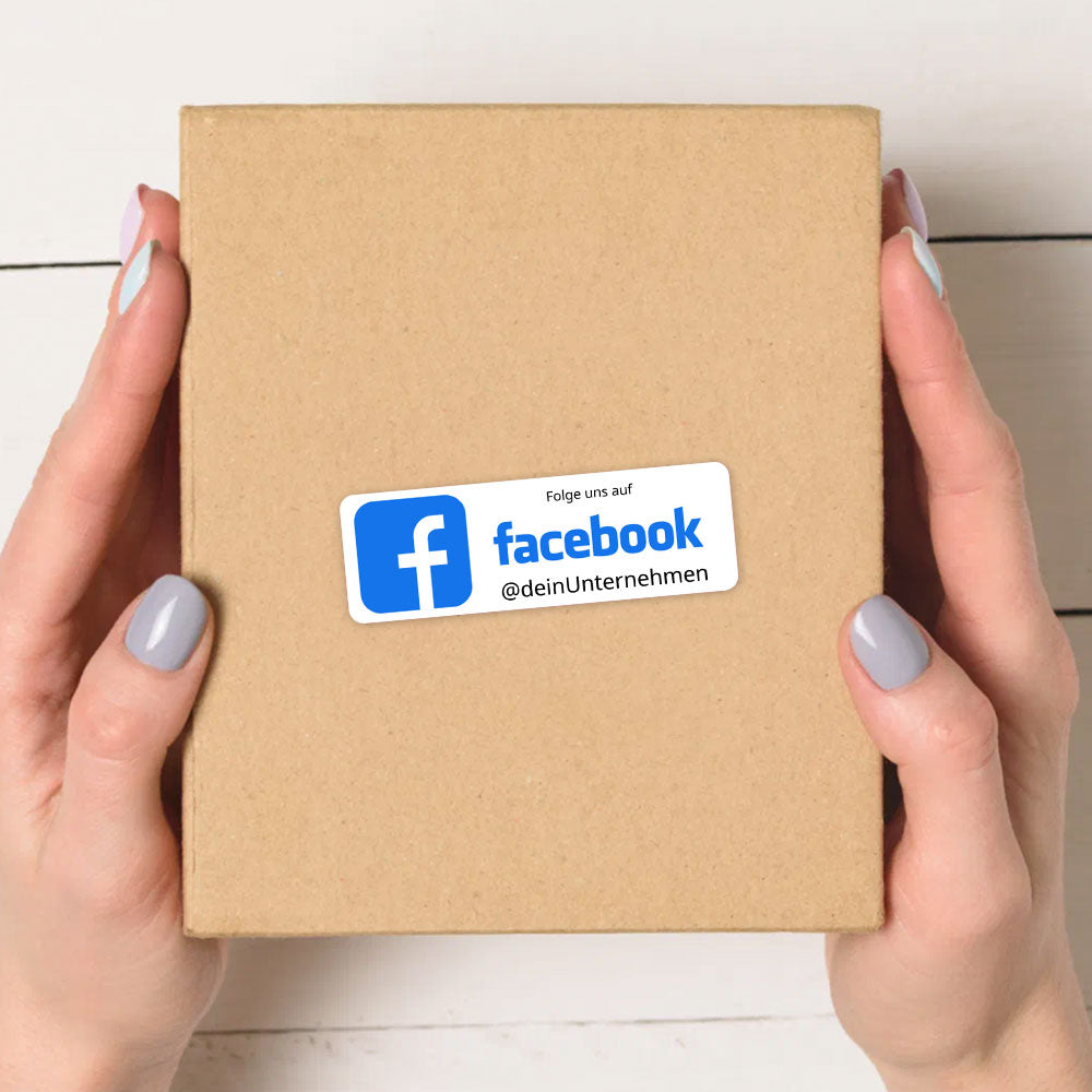 Social-Media Aufkleber Facebook individuell - Set (2 Bögen / 72 Stück 60x20 mm)