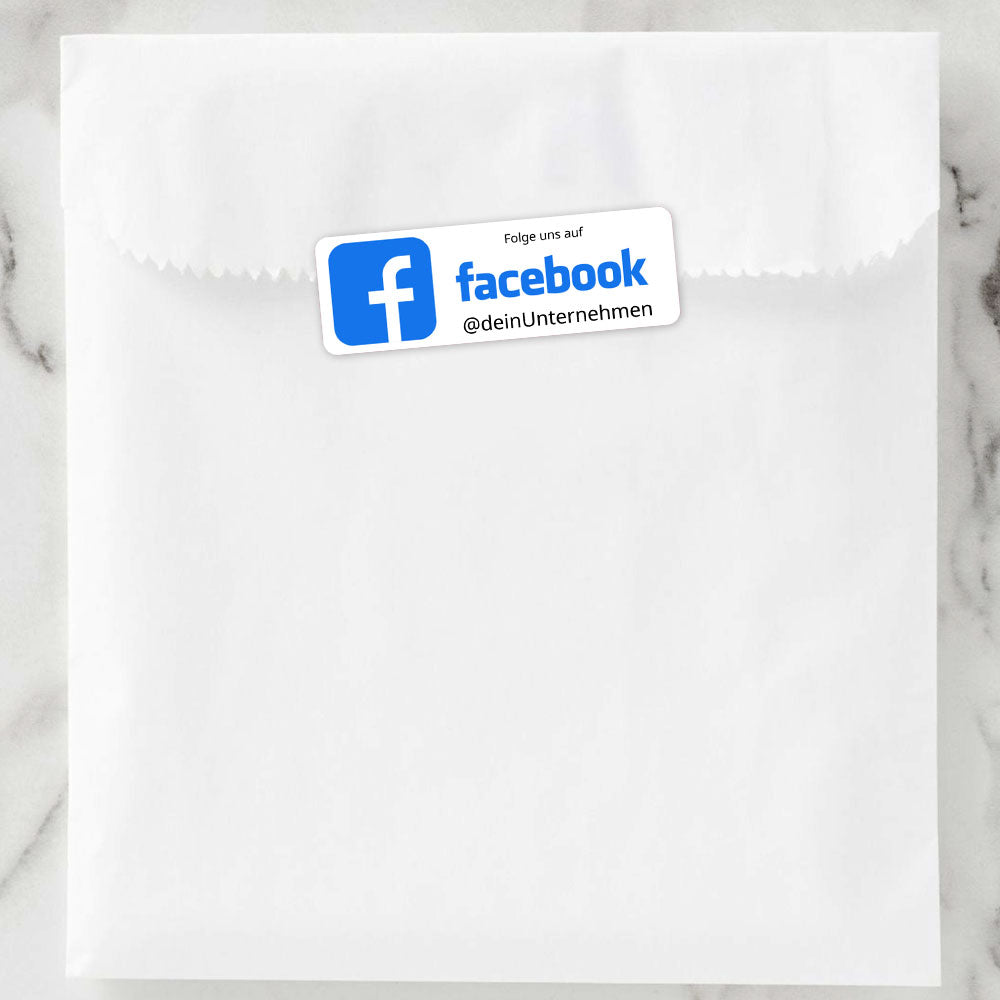 Social-Media Aufkleber Facebook individuell - Set (2 Bögen / 72 Stück 60x20 mm)