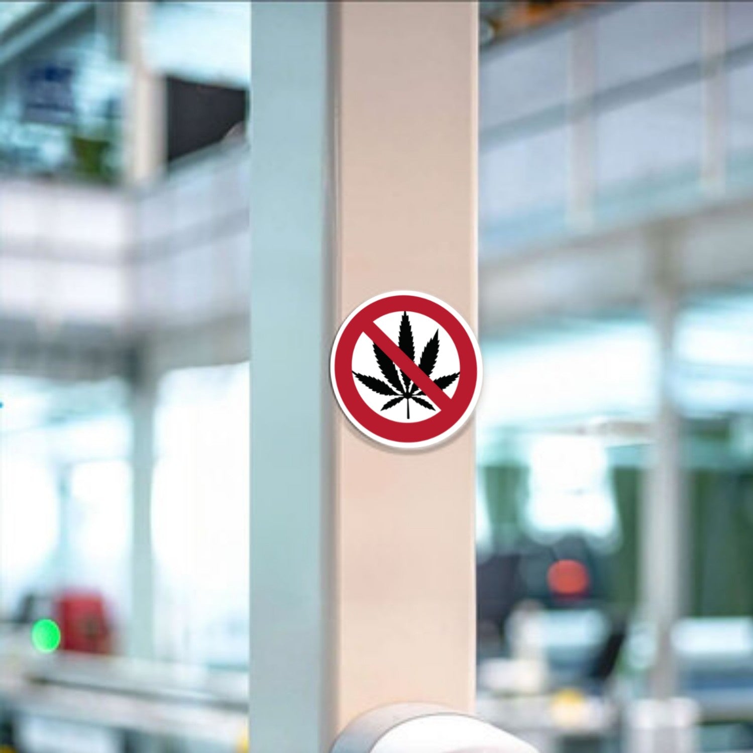 Cannabis Schild Alu-Verbund 10 cm / Verboten - adressaufkleber-fabrik.de