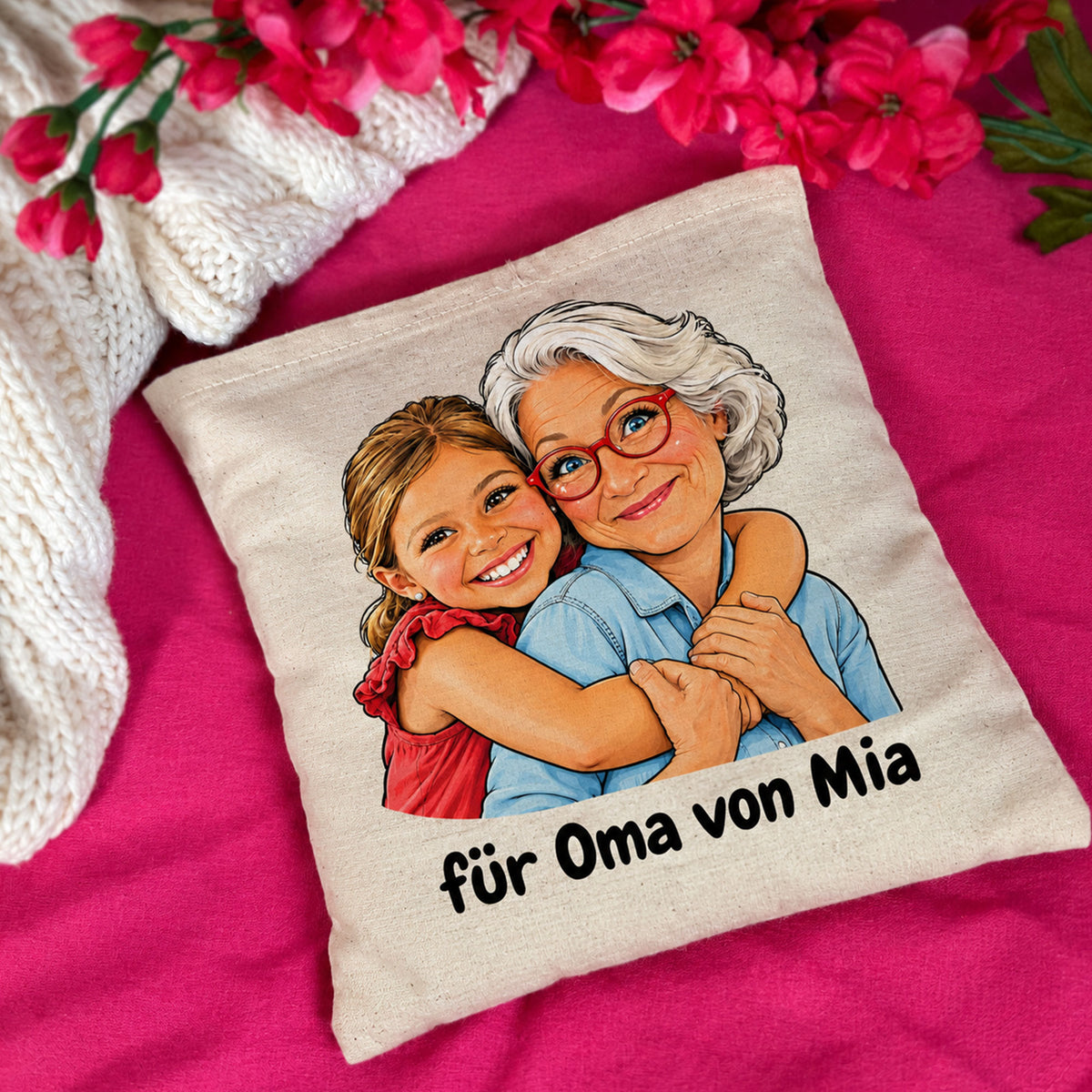 Kirschkernkissen mit Karikatur & Individualisierung