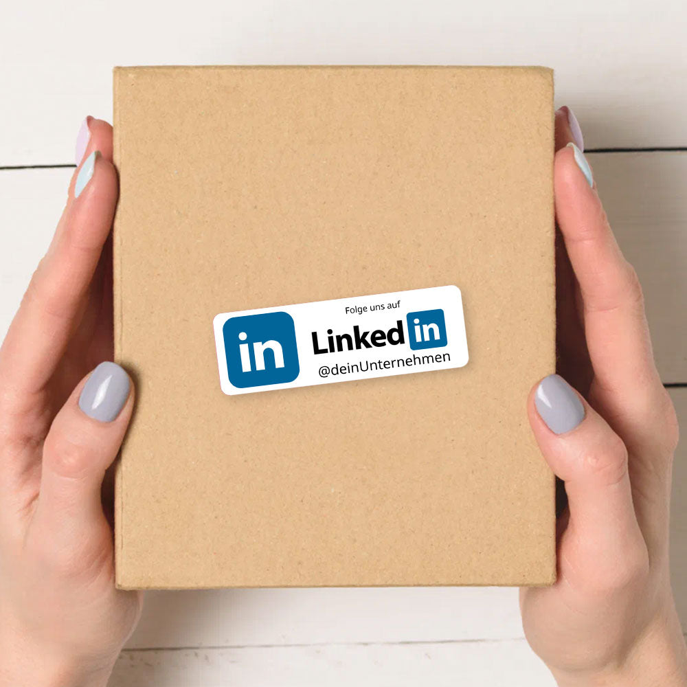 Social-Media Aufkleber LinkedIn individuell - Set (2 Bögen / 72 Stück 60x20 mm)