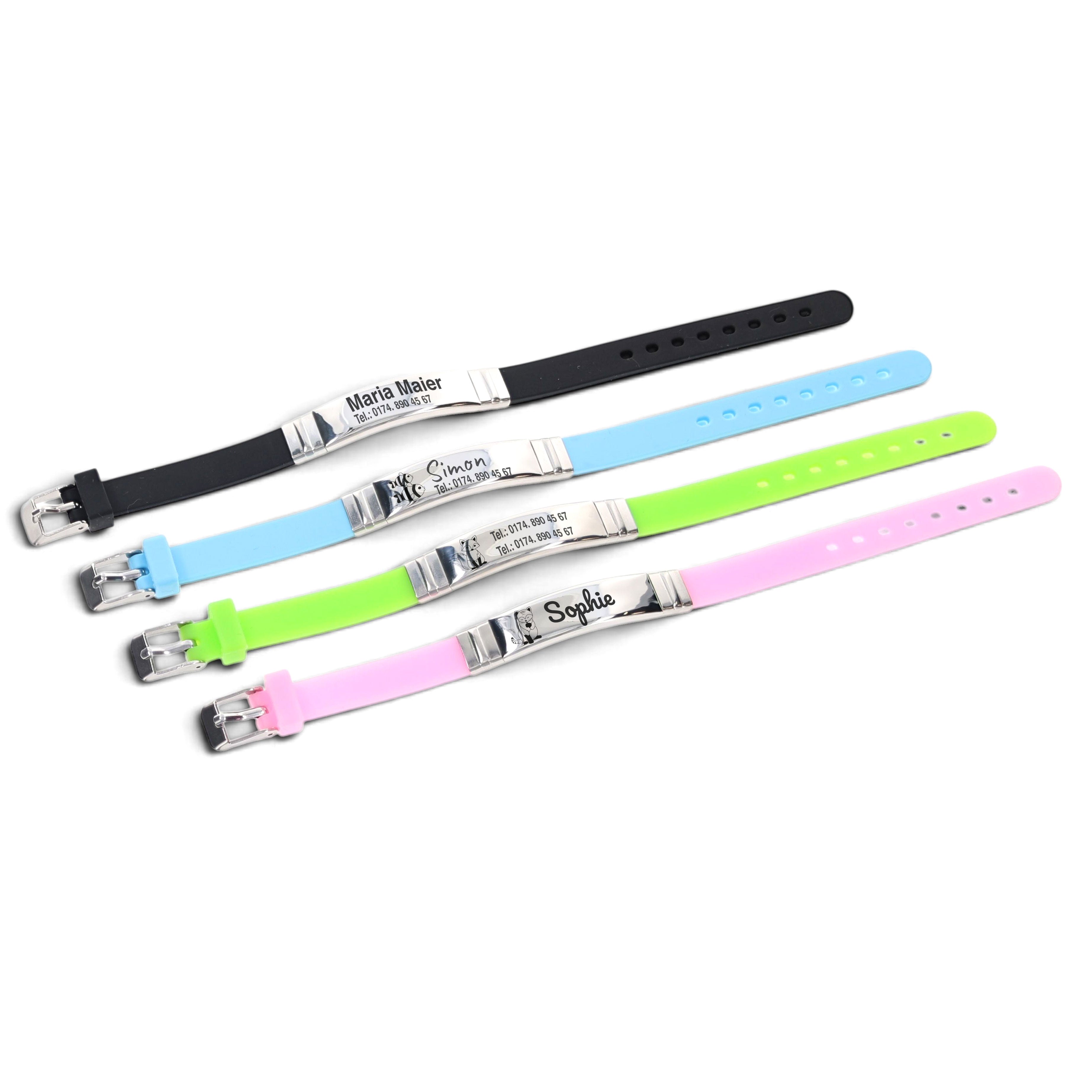 SOS-Armband für Kinder und Senioren / Kinderarmband in 4 Farben