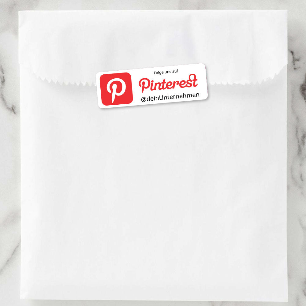 Social-Media Aufkleber Pinterest individuell - Set (2 Bögen / 72 Stück 60x20 mm)