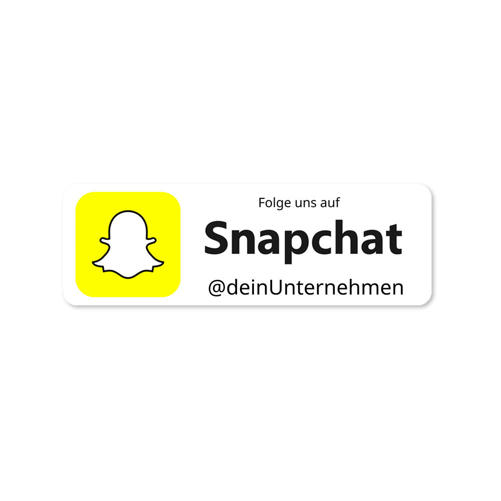 Social-Media Aufkleber Snapchat individuell - Set (2 Bögen / 72 Stück 60x20 mm)