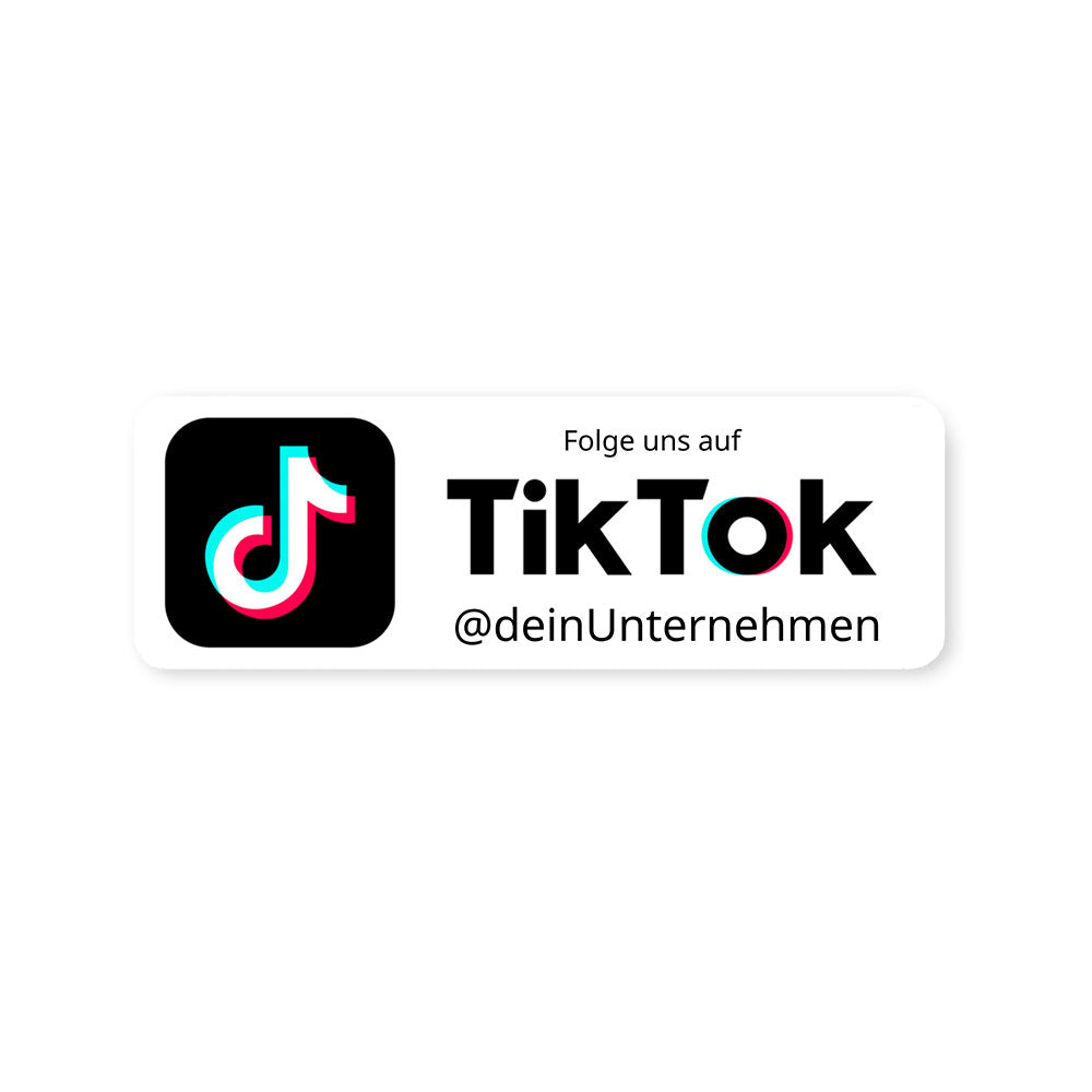 Social-Media Aufkleber TikTok individuell - Set (2 Bögen / 72 Stück 60x20 mm)