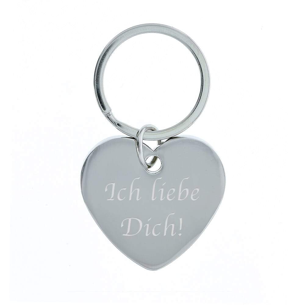 Motiv-Schlüsselanhänger Herz / Ich liebe Dich - adressaufkleber-fabrik.de