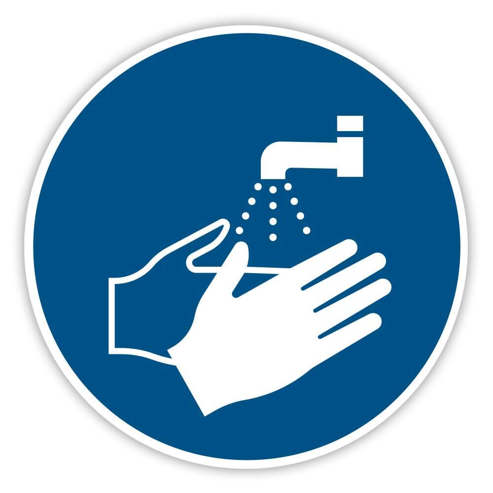 Aufkleber "Hände waschen" - adressaufkleber-fabrik.de