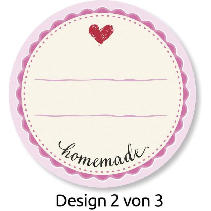 Aufkleber "Homemade rund" (50 Stück) - adressaufkleber-fabrik.de