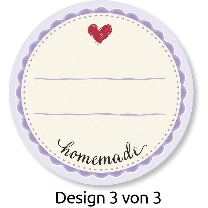 Aufkleber "Homemade rund" (50 Stück) - adressaufkleber-fabrik.de