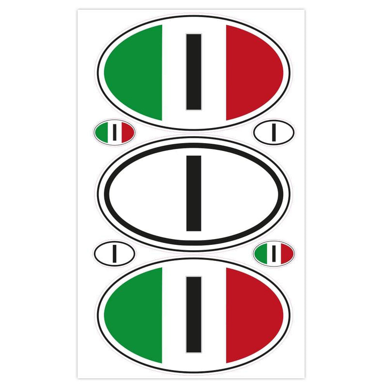 Autoaufkleber Länderkennzeichen - Italien (7 Stück - 200x300 mm) - adressaufkleber-fabrik.de