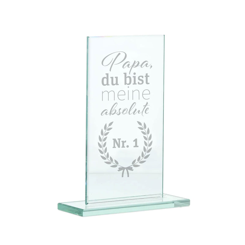 Glasständer zum Vatertag "Papa Nr.1" - adressaufkleber-fabrik.de